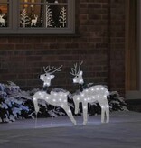 VidaXL LED Rendieren 2 pcs Koud Wit 45 x 19 x 65 cm Stof
