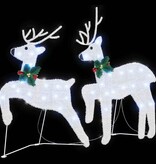 VidaXL LED Rendieren 2 pcs Koud Wit 45 x 19 x 65 cm Stof
