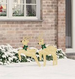 VidaXL LED Rendieren 2 pcs Warmwit 45 x 19 x 65 cm Stof