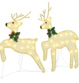 VidaXL LED Rendieren 2 pcs Warmwit 45 x 19 x 65 cm Stof