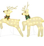 VidaXL LED Rendieren 2 pcs Warmwit 45 x 19 x 65 cm Stof