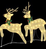 VidaXL LED Rendieren 2 pcs Warmwit 45 x 19 x 65 cm Stof