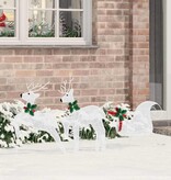 VidaXL LED Rendieren 3 pcs Koud Wit Stof