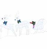 VidaXL LED Rendieren 3 pcs Koud Wit Stof