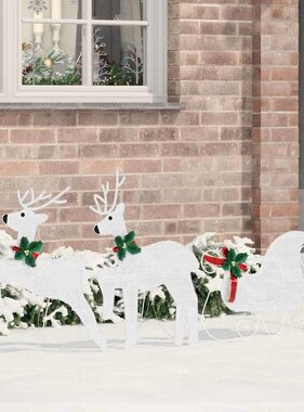 VidaXL LED Rendieren 3 pcs Koud Wit Stof