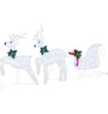 VidaXL LED Rendieren 3 pcs Koud Wit Stof