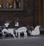 VidaXL LED Rendieren 3 pcs Koud Wit Stof