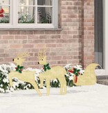 VidaXL LED Rendieren 3 pcs Warmwit Stof