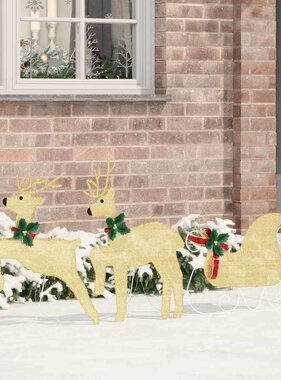 VidaXL LED Rendieren 3 pcs Warmwit Stof