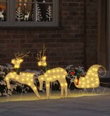 VidaXL LED Rendieren 3 pcs Warmwit Stof