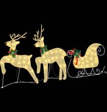 VidaXL LED Rendieren 3 pcs Warmwit Stof