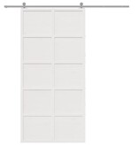 VidaXL Schuifdeur 100x208 cm massief grenenhout wit