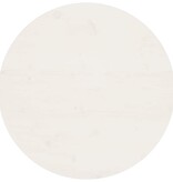 VidaXL Tafelblad Ø70x2,5 cm massief grenenhout wit