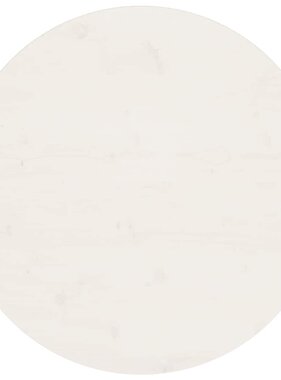 VidaXL Tafelblad Ø70x2,5 cm massief grenenhout wit