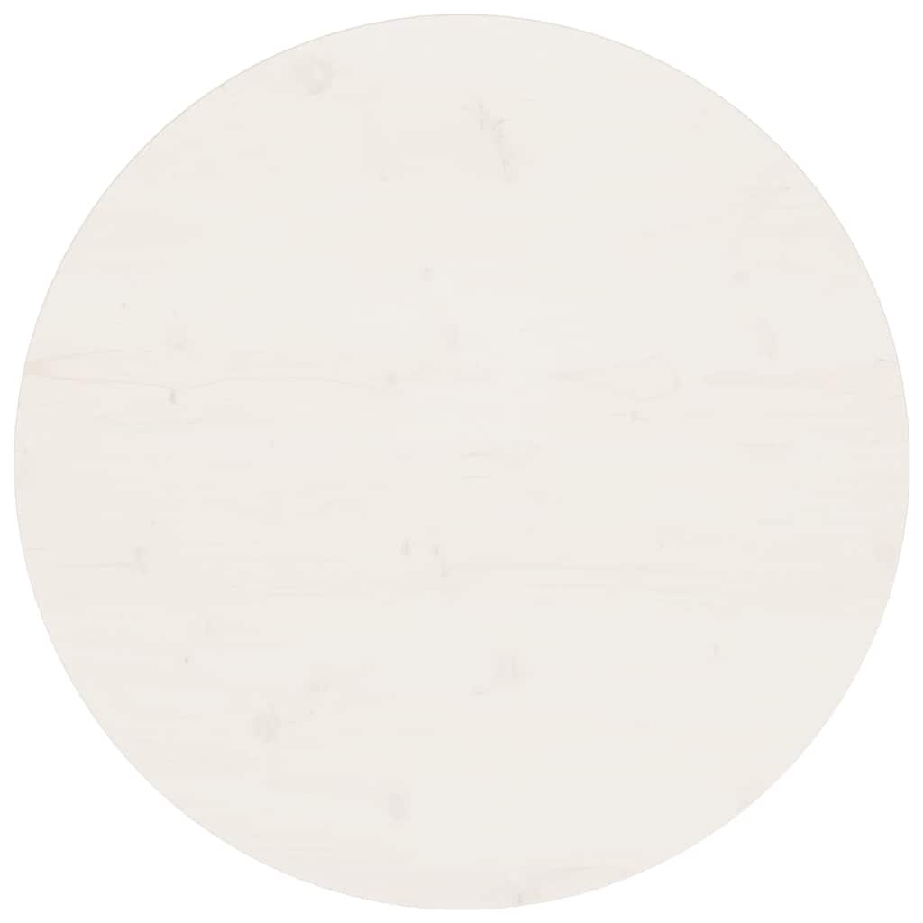 VidaXL Tafelblad Ø70x2,5 cm massief grenenhout wit