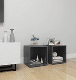 VidaXL Tv-meubelen 2 st 37x35x37 cm bewerkt hout hoogglans grijs