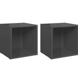 VidaXL Tv-meubelen 2 st 37x35x37 cm bewerkt hout hoogglans grijs