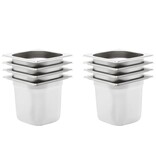 VidaXL Gastronormbakken 8 st GN 1/6 150 mm roestvrij staal