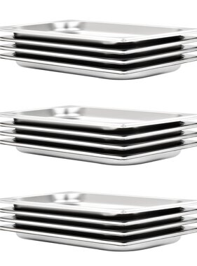 VidaXL Gastronormbakken 12 st GN 1/3 20 mm roestvrij staal