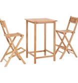 VidaXL 3-delige Barset massief teakhout