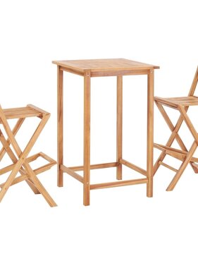 VidaXL 3-delige Barset massief teakhout