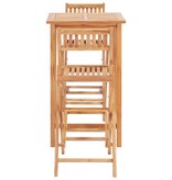 VidaXL 3-delige Barset massief teakhout