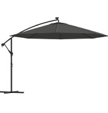 VidaXL Zweefparasol met LED-verlichting metalen paal 350 cm antraciet