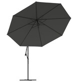 VidaXL Zweefparasol met LED-verlichting metalen paal 350 cm antraciet