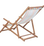 VidaXL Strandstoel inklapbaar stof en houten frame meerkleurig