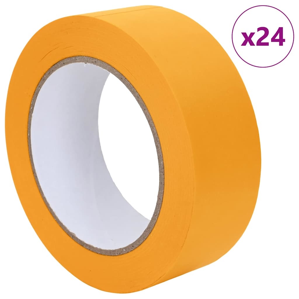 VidaXL Verf Maskertapes 24 pcs Geel 38mm x 50m Papier