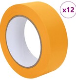 VidaXL Verf Maskertapes 12 pcs Geel 38mm x 50m Papier