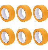 VidaXL Verf Maskertapes 6 pcs Geel 38mm x 50m Papier