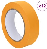 VidaXL Verf Maskertapes 12 pcs Geel 30mm x 50m Papier
