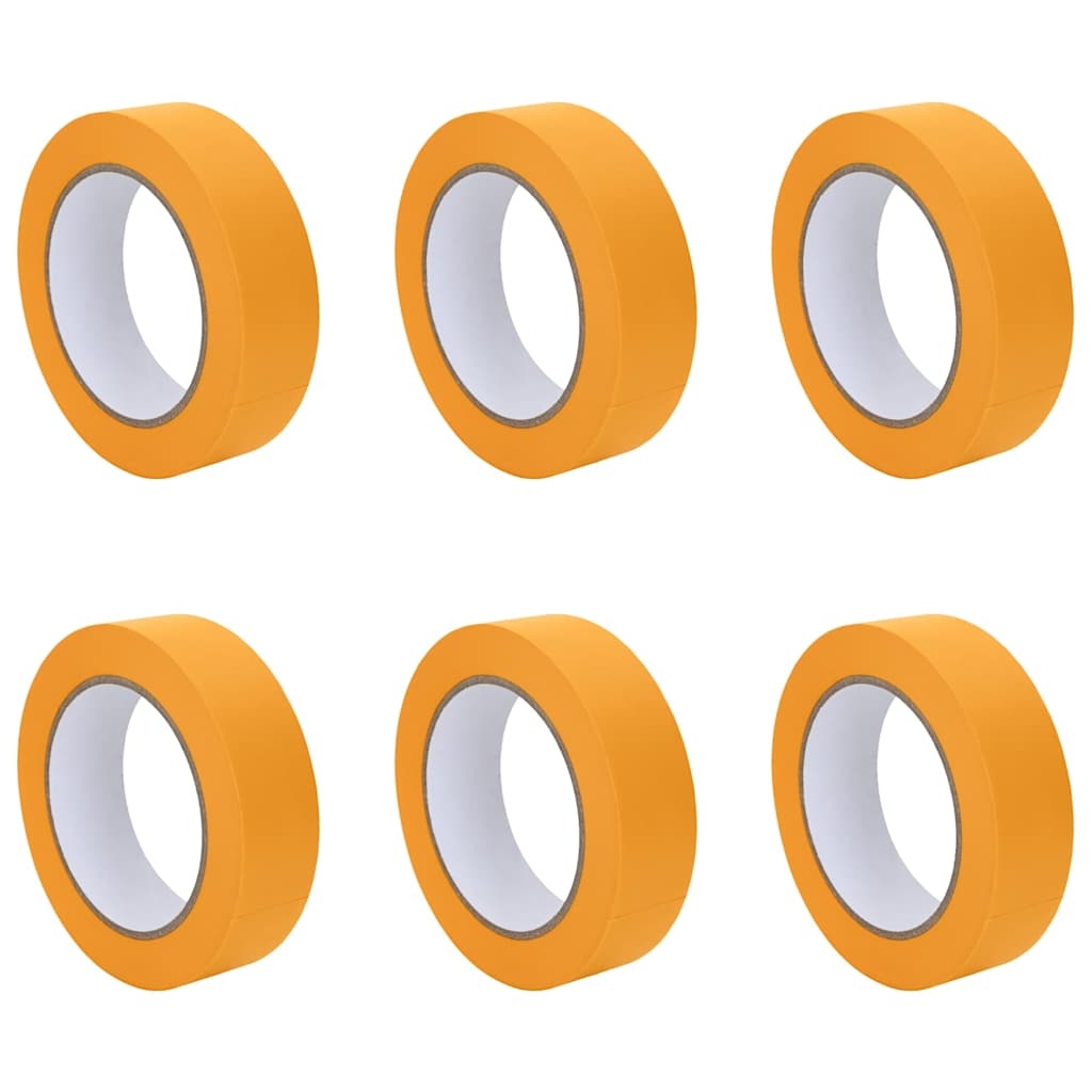 VidaXL Verf Maskertapes 6 pcs Geel 30mm x 50m Papier