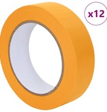 VidaXL Verf Maskertapes 12 pcs Geel 25mm x 50m Papier