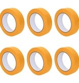 VidaXL Verf Maskertapes 6 pcs Geel 25mm x 50m Papier