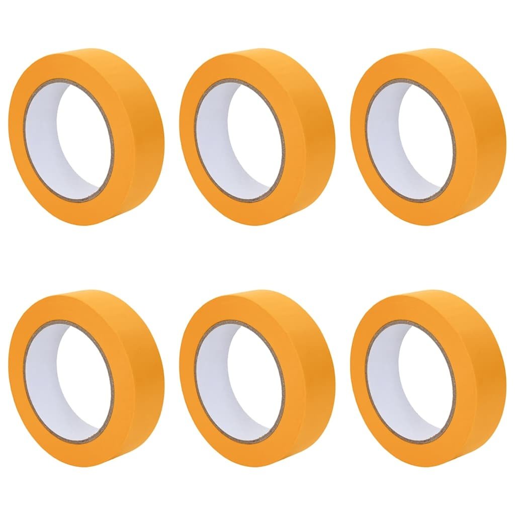 VidaXL Verf Maskertapes 6 pcs Geel 25mm x 50m Papier