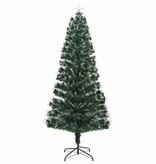 VidaXL Kunstkerstboom met decoratieve touwlichten Groen 210 cm PVC