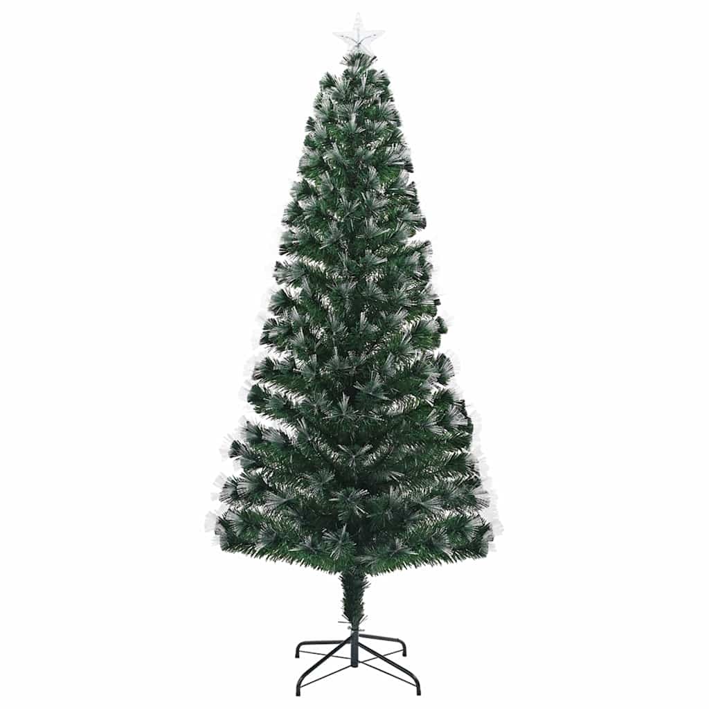 VidaXL Kunstkerstboom met decoratieve touwlichten Groen 210 cm PVC