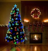 VidaXL Kunstkerstboom met decoratieve touwlichten Groen 180 cm PVC