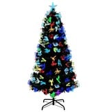 VidaXL Kunstkerstboom met decoratieve touwlichten Groen 150 cm PVC