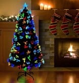 VidaXL Kunstkerstboom met decoratieve touwlichten Groen 120 cm PVC