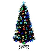 VidaXL Kunstkerstboom met decoratieve touwlichten Groen 120 cm PVC