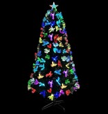 VidaXL Kunstkerstboom met decoratieve touwlichten Groen 120 cm PVC