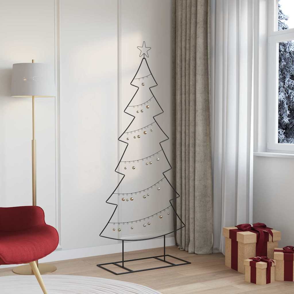 VidaXL Metalen kerstboom met standaard Zwart 180 cm Staal