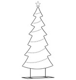 VidaXL Metalen kerstboom met standaard Zwart 180 cm Staal