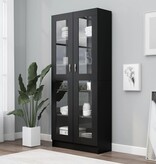 VidaXL Vitrinekast 82,5x30,5x185,5 cm bewerkt hout zwart