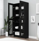 VidaXL Vitrinekast 82,5x30,5x185,5 cm bewerkt hout zwart