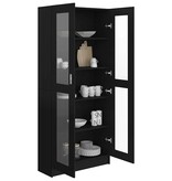VidaXL Vitrinekast 82,5x30,5x185,5 cm bewerkt hout zwart