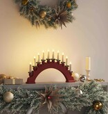 VidaXL Kerst Kaarsenboog met 10 LED Kaarsen Rood 47 x 5 x 29 cm